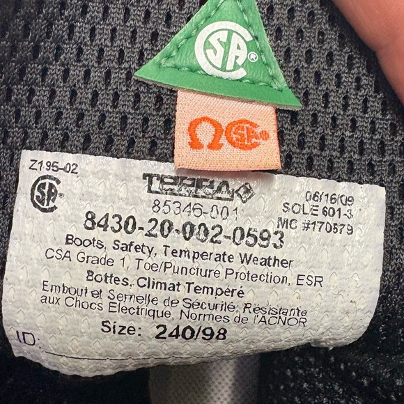 Terra Military Combat Boot Size 240 Womens 7 Steel Toe Black Pebbled Leather CSA - Picture 7 of 9